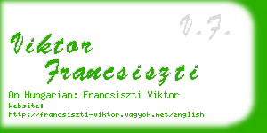 viktor francsiszti business card